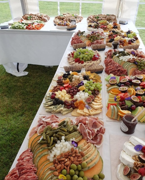 Catering spread prepared by TML Tasty Catering Co.